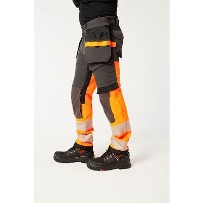 PortWest Hi-Vis StretchBroek Met Afneembare Holsterzak EV442