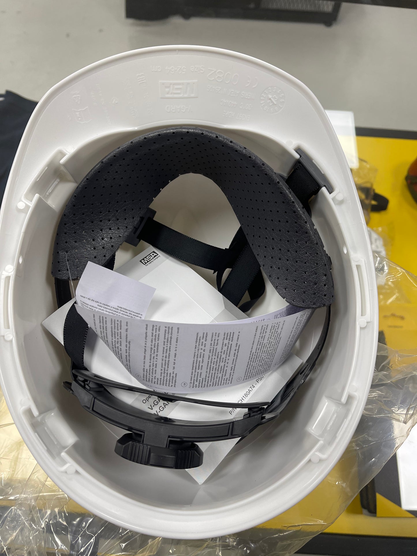 Msa helm v-gard draaiknop wit