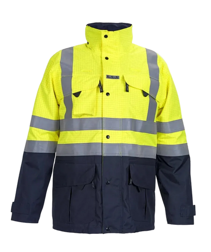 Hydrowear Multinorm Parka Werkjas Miramas Fluor Geel-Marine 🔥