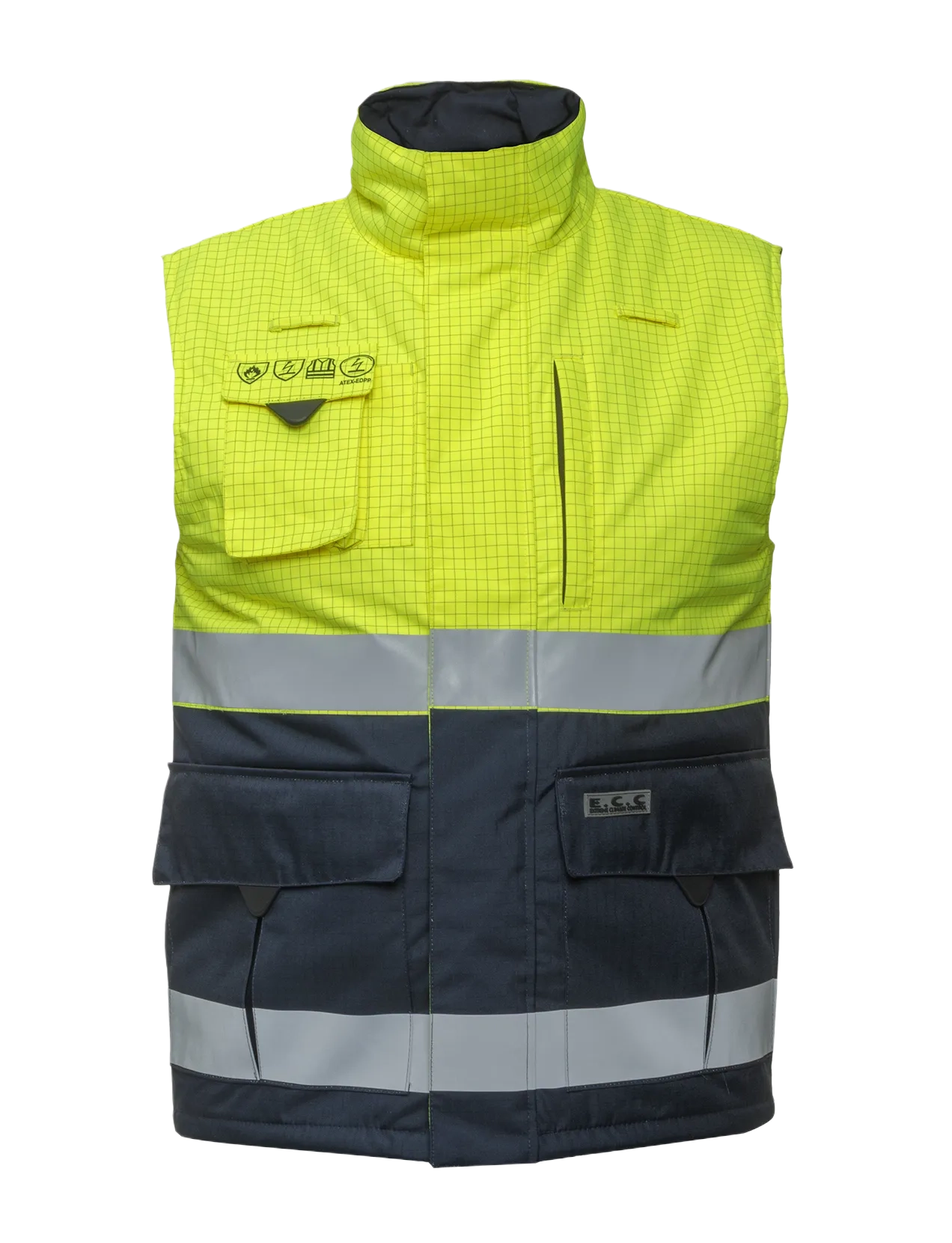 Bodywarmer Multinorm Metz Fluor Geel - Marine 🔥