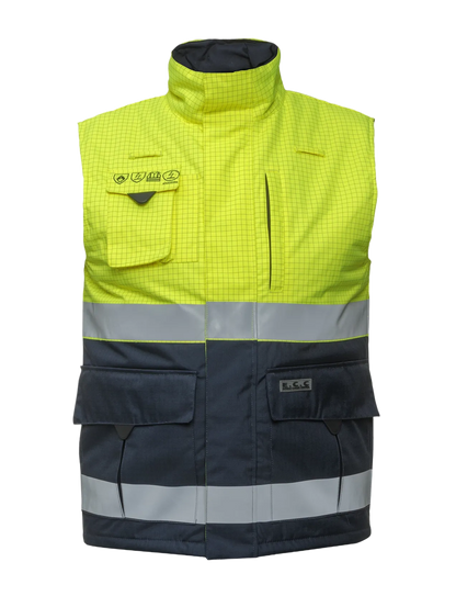 Bodywarmer Multinorm Metz Fluor Geel - Marine 🔥