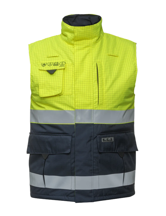 Bodywarmer Multinorm Metz Fluor Geel - Marine 🔥