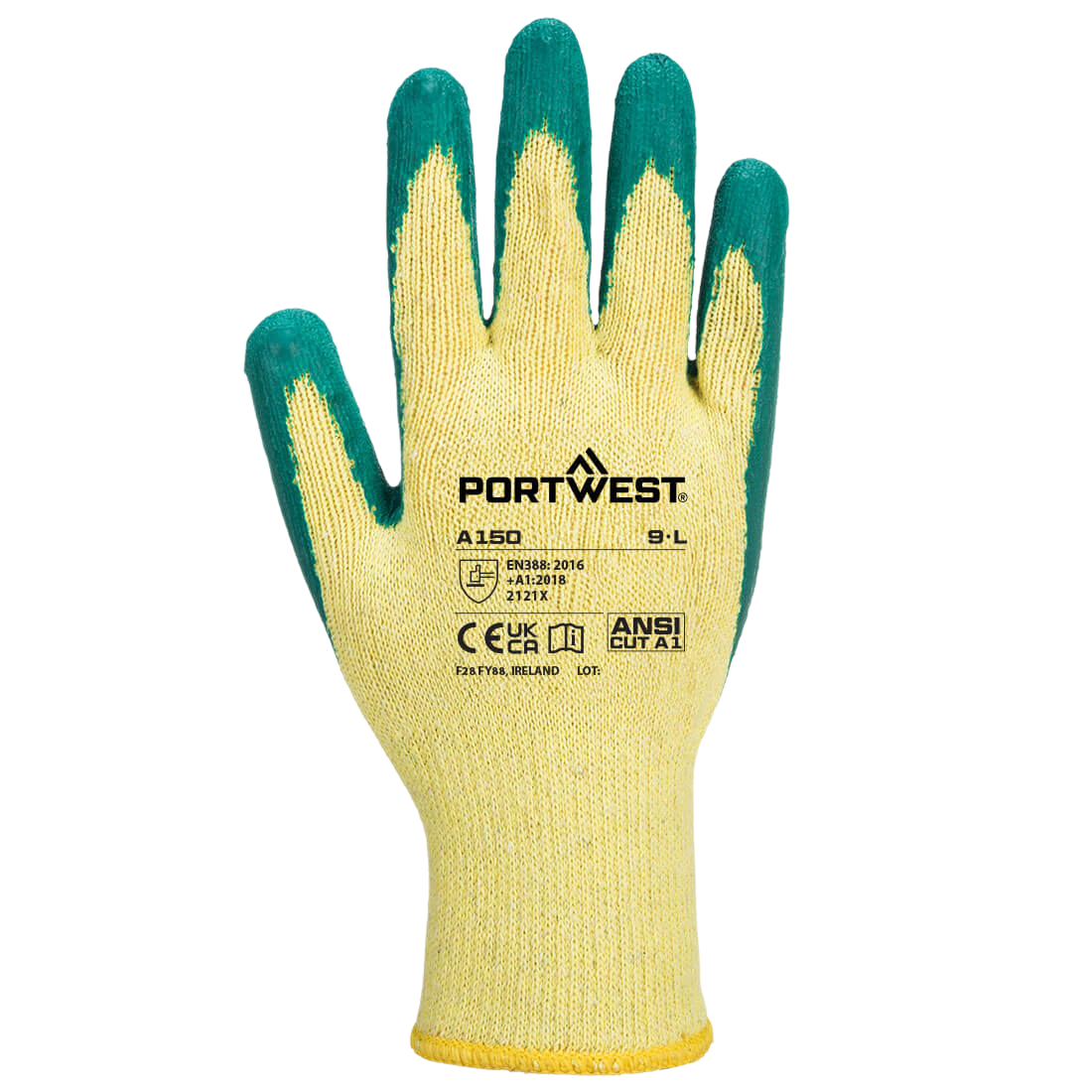 PortWest Klassieke Latex Griphandschoen Groen A150