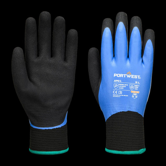 AP01 - Thermo Pro Handschoen Blauw/zwart