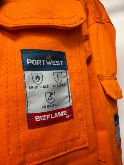Portwest Lichtgewicht Vlamvertragende Antistatische Overall 280gr Oranje FR28 🔥