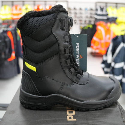 Portwest Winterlaars Stalen Lederen  S3L SC HRO CI SR Zwart FD05
