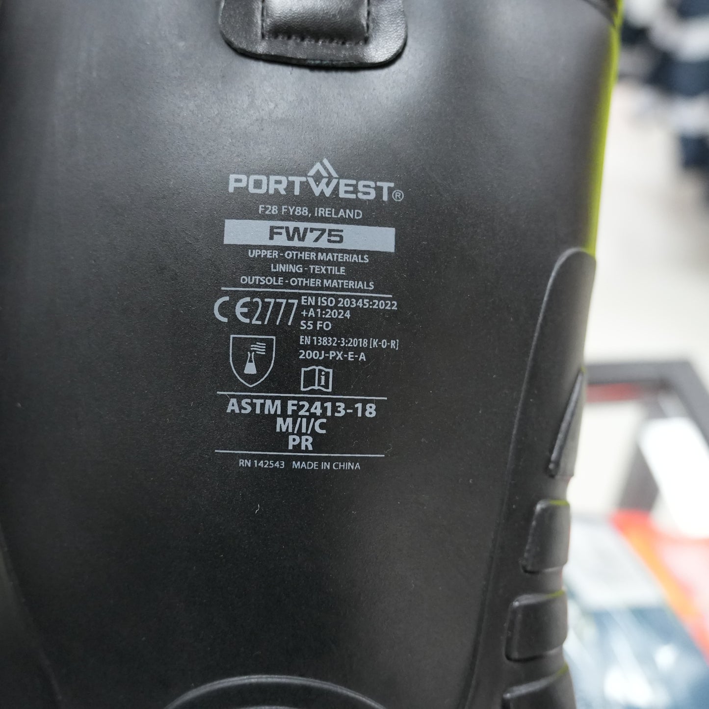 Portwest Neptune Rigger Laars S5 CI FW75 - Zwart