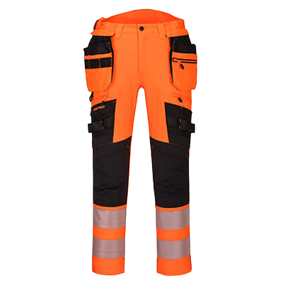 PortWest -Hi-Vis Stretch Broek Met Afneembare Holsterzakken DX442