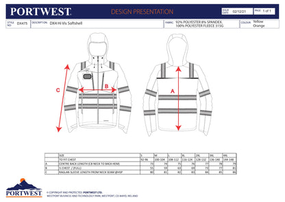 Portwest Hi-Vis Softshell Jacket DX475
