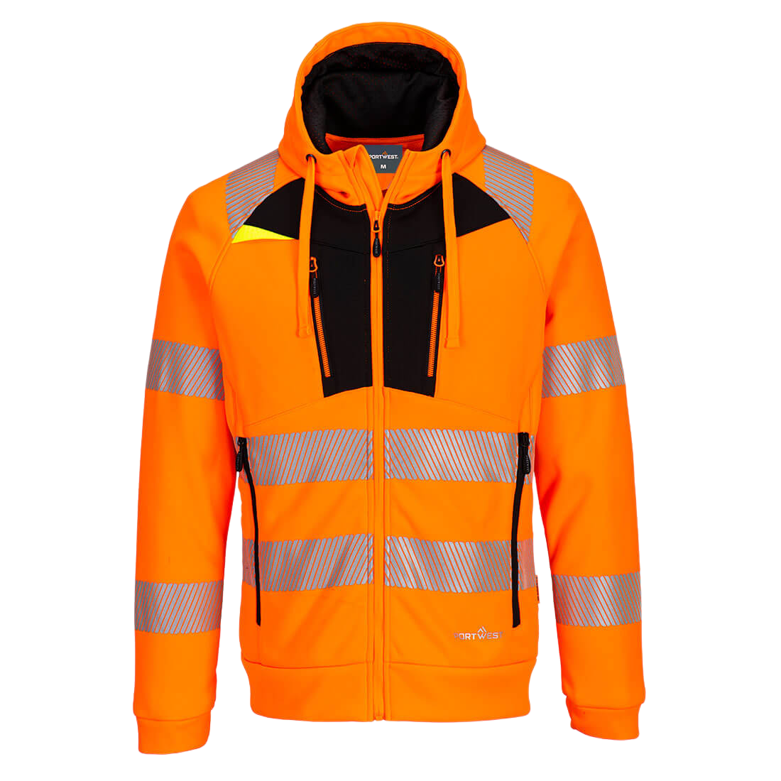 PortWest  Hi-Vis Hoodie Met Rits DX484