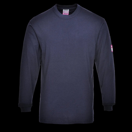 Vlamvertragende Modaflame Anti-statisch T-Shirt Lange Mouw Marine FR11 🔥