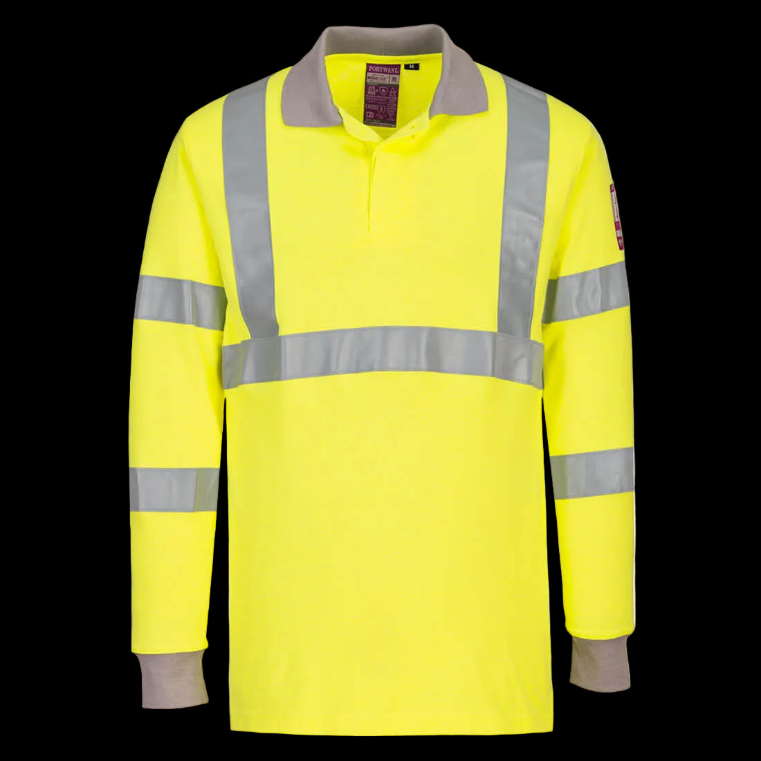 Vlamvertragende Modaflame Antistatische lange mouw Poloshirt geel FR77 🔥