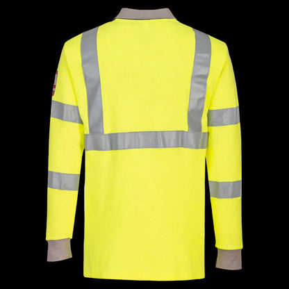 Vlamvertragende Modaflame Antistatische lange mouw Poloshirt geel FR77 🔥