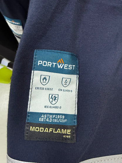 PortWest ModaFlame Lona Polo Shirt Marine FR03 🔥