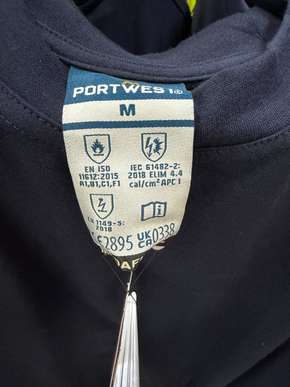 Portwest Vlamvertragende Modaflame Anti-statisch T-Shirt Lange Mouw Marine FR11 🔥