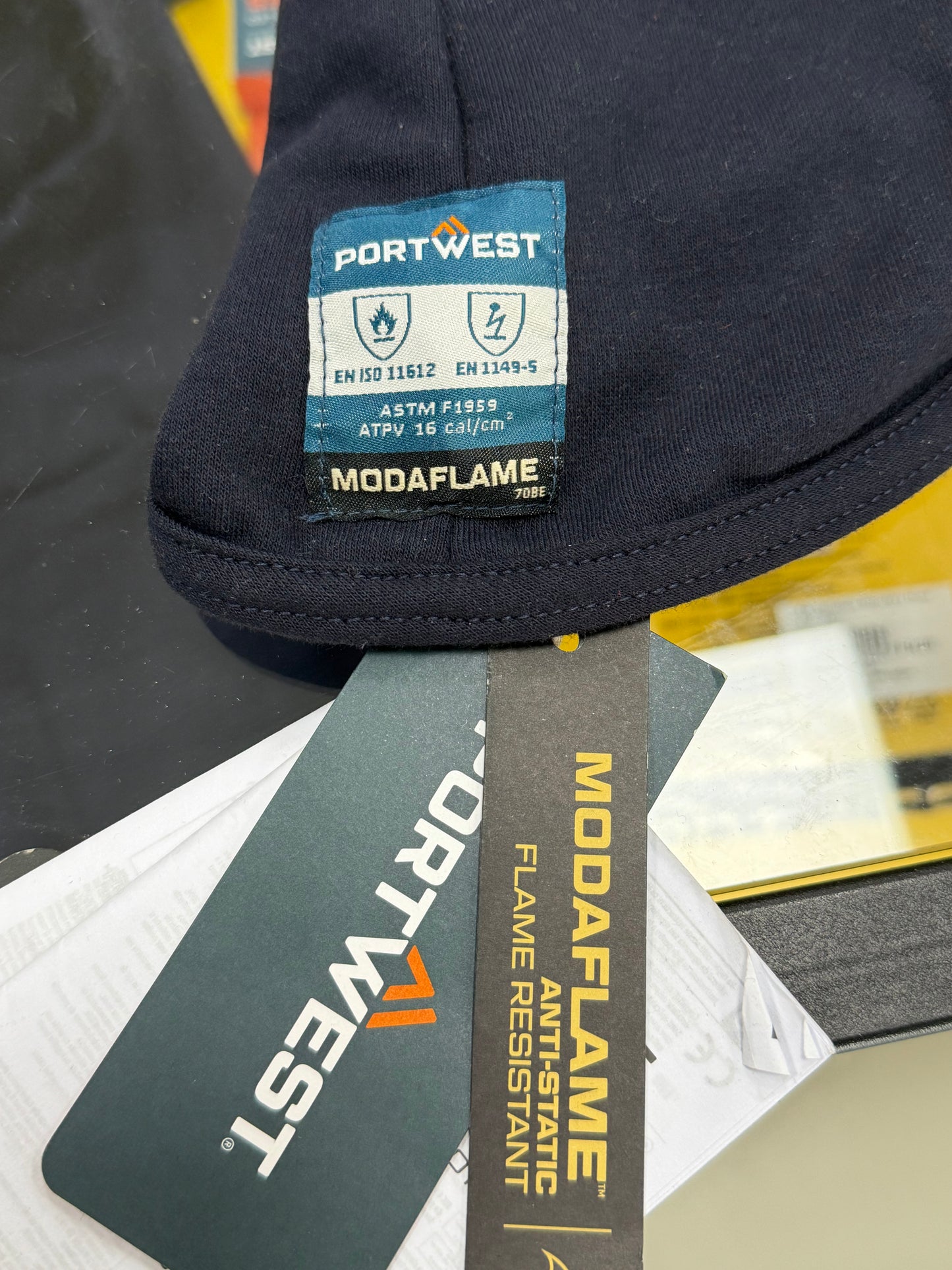 PortWest FR Modaflame Antistatische Balaclava Marine FR20 🔥