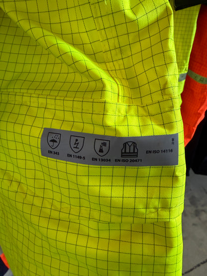 PortWest Bizflame Regen Hi-Vis Multi Overall Geel/Marine S775 🔥 ☔️ 💦