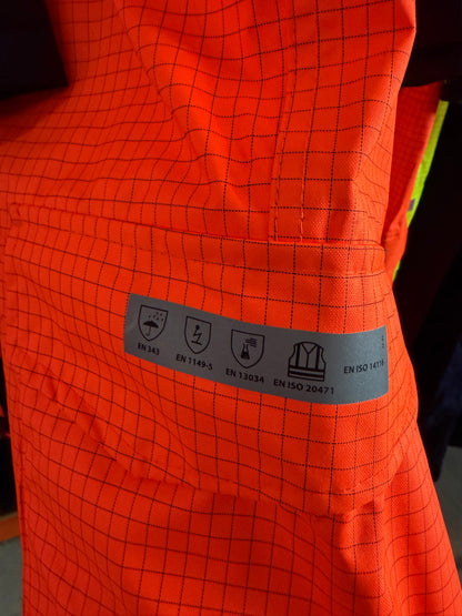 PortWest Bizflame Regen Hi-Vis Multi Overall Oranje/marine S775 🔥 ☔️ 💦