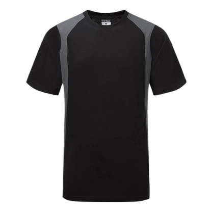 PortWest WX2 Lightweight Cotton T-Shirt S/S Zwart/grijs CD811