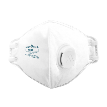 Portwest FFP3 Dolomite Plat Gevouwen Masker (PK20) Wit P351 (20 stuks)