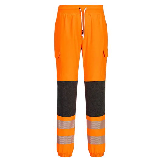PortWest PW3 Hi-Vis Flexi Jogger Oranje/zwart KX346