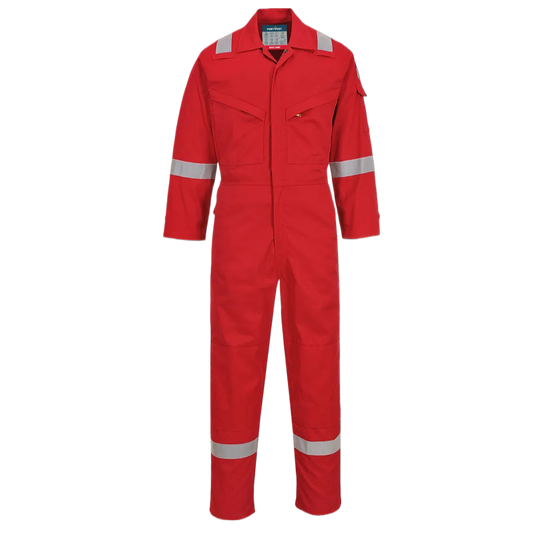 Portwest Lichtgewicht Vlamvertragende Antistatische Overall 280gr Rood FR28 🔥