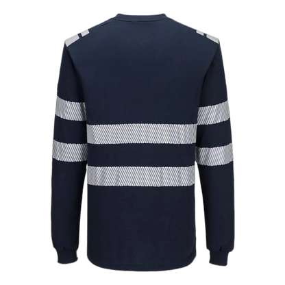 Portwest PW3 Modaflame gebreid Hi-Vis FR T-shirt met lange mouwen Marine FR732 🔥