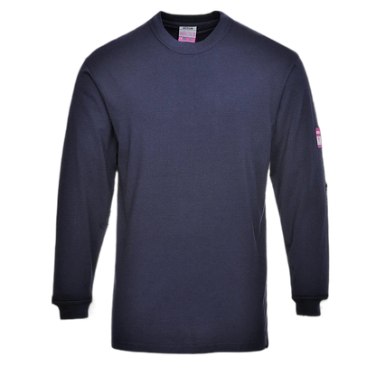 Portwest Vlamvertragende Modaflame Anti-statisch T-Shirt Lange Mouw Marine FR11 🔥