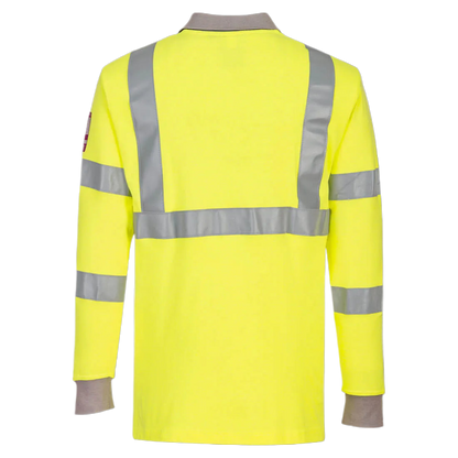 Portwest Vlamvertragende Modaflame Antistatische lange mouw Poloshirt geel FR77 🔥