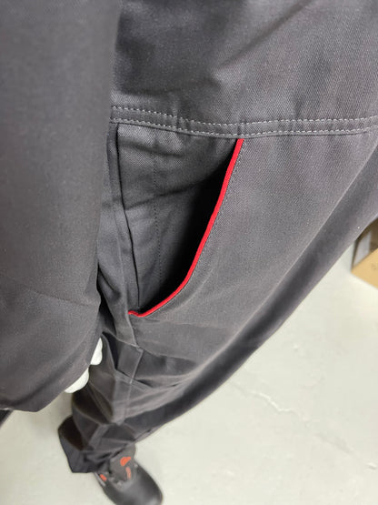 Grijs/rood Overall met kniezakken
