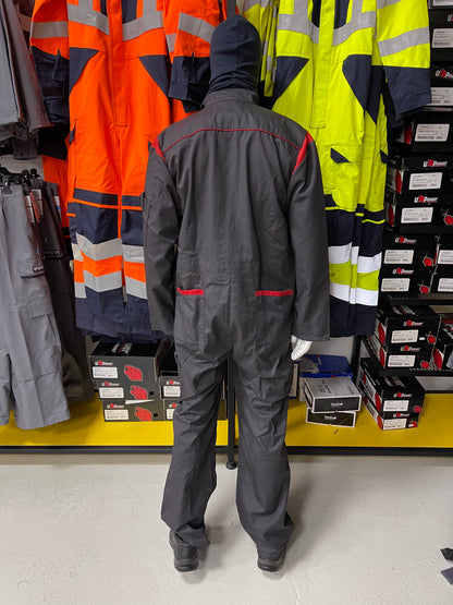 Grijs/rood Overall met kniezakken