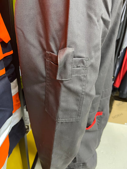 Grijs/rood Overall met kniezakken