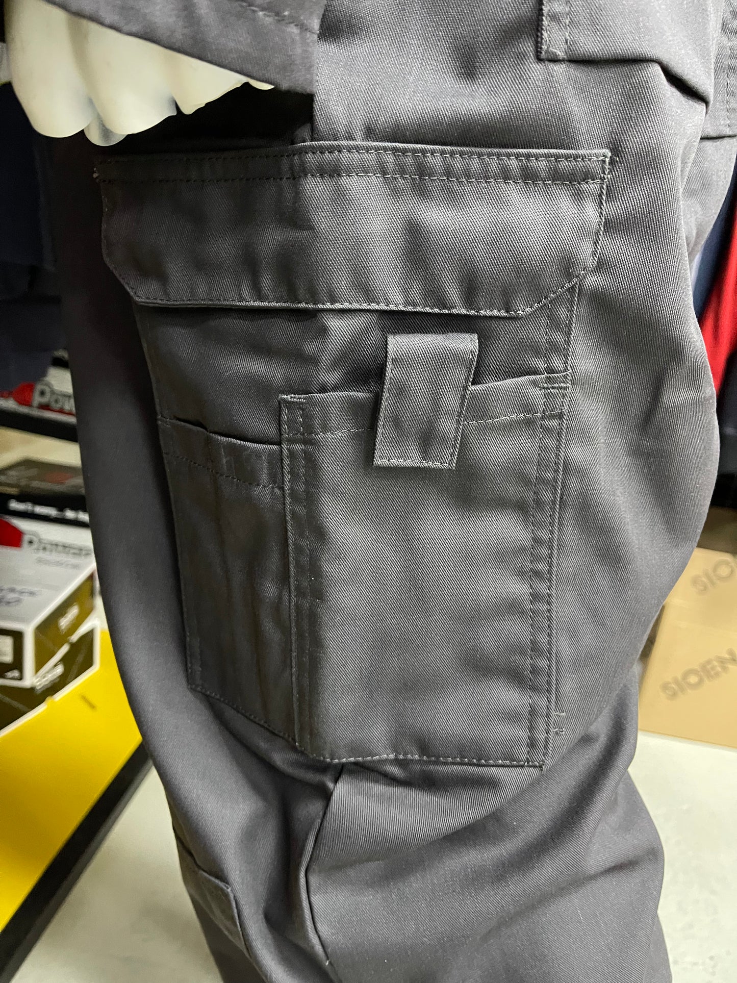 Grijs/rood Overall met kniezakken