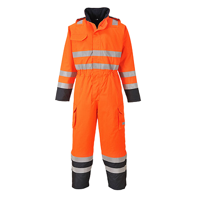 PortWest Bizflame Regen Hi-Vis Multi Overall Oranje/marine S775 🔥 ☔️ 💦