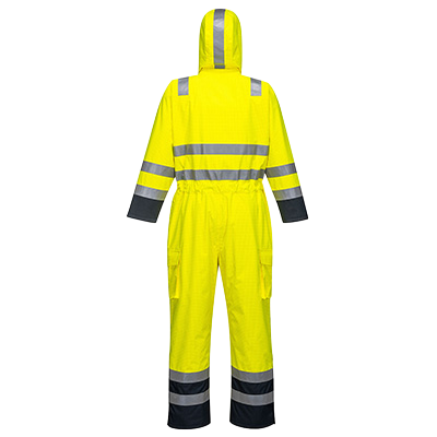 PortWest Bizflame Regen Hi-Vis Multi Overall Geel/Marine S775 🔥