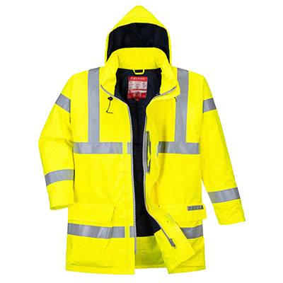 PortWest Bizflame Regen Hi-Vis Vlamvertragende Geel WerkJas S778 🔥
