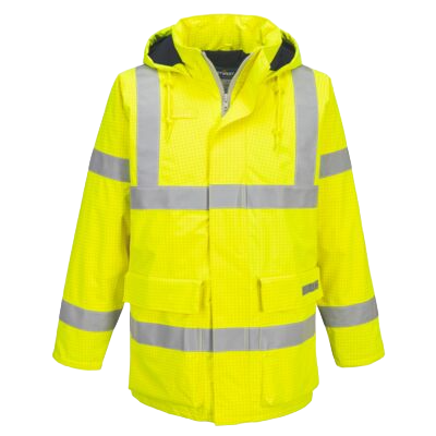 PortWest Bizflame Regen Hi-Vis Vlamvertragende Geel WerkJas S778 🔥