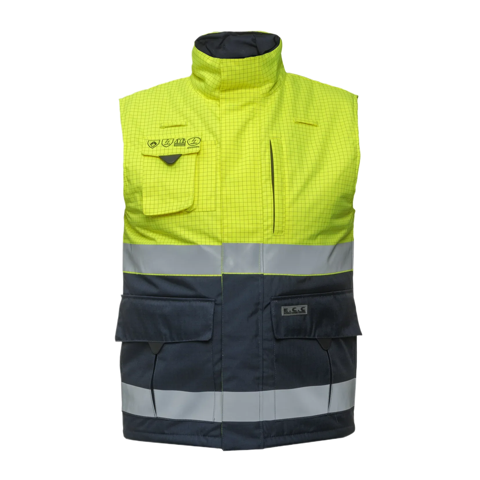 Hydrowear Metz bodywarmer fluor geel marine