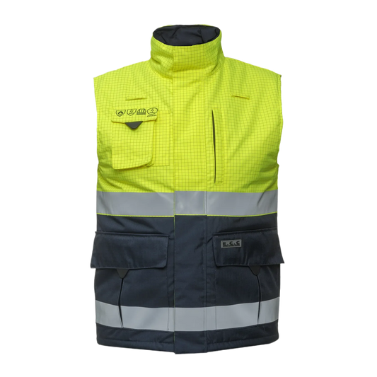 Hydrowear Metz bodywarmer fluor geel marine
