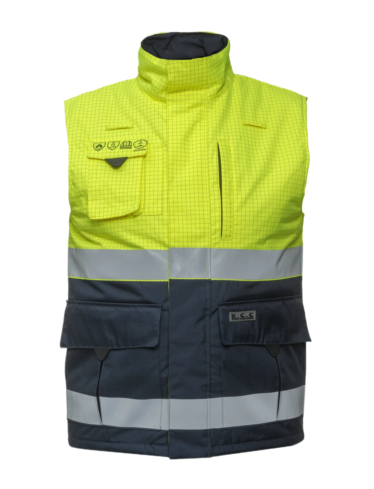 Bodywarmer Multinorm Metz Fluor Geel - Marine 🔥