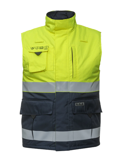 Bodywarmer Multinorm Metz Fluor Geel - Marine 🔥